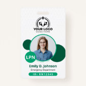 ライセンスパーソナライズされた実用的なナース写真名 バッジ (正面)