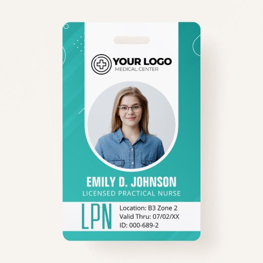 ライセンスパーソナライズされた済の実用ナースLPN写真 バッジ (正面)
