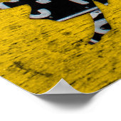 ライセンスプレートイエローウッドボード上のアメリカ合衆国の地図 ポスター (角)