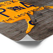 ライセンスプレートグレーウッド2016のアメリカ合衆国の地図 ポスター (角)