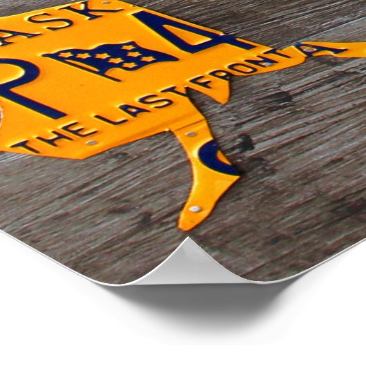 ライセンスプレートグレーウッド2016のアメリカ合衆国の地図 ポスター (角)