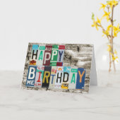 ライセンスプレートハッピーバースデーカード カード (黄色い花)