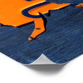 ライセンスプレートブルーの統一された州のマップ ポスター (角)