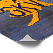 ライセンスプレートブルー統一された州のマップ。13 ポスター (角)