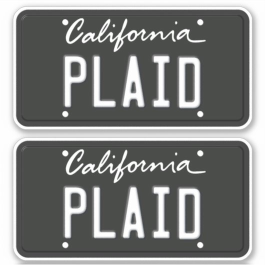 ライセンスプレートプレイドカリフォルニア シール (正面)