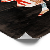 ライセンスプレートマップ（米国） – 暖色/黒 ポスター (角)