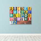 ライセンスプレートレターArt Alphabet記号 キャンバスプリント (インサイチュ (ウッドフロア))