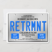 ライセンスプレート退職パーティの招待状 招待状 (正面)