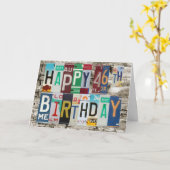 ライセンスプレート46番目の誕生日カード カード (黄色い花)