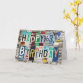 ライセンスプレート63枚目の誕生日カード カード (黄色い花)