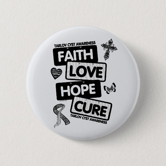 ライセンスプレート...Tarlov Cyst 缶バッジ (正面)