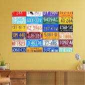 ライセンスプレートUSA – 私たちのカラフル歴史 キャンバスプリント (インサイチュ (リビング))