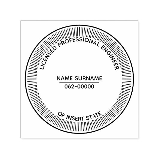 ライセンスプロフェッショナルエンジニア州 セルフインキングスタンプ (デザイン)