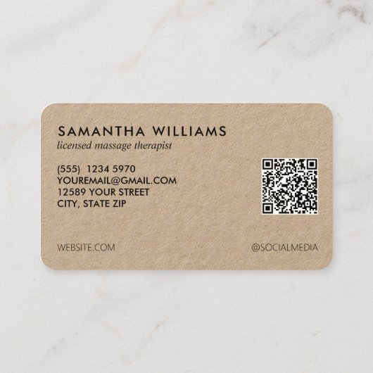 ライセンス🪔マッサージセラピストカスタムQR写真 名刺 (裏面)