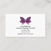 ライセンスマッサージセラピストモダン蝶 名刺 (裏面)