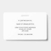 ライセンス付き実用ナース写真ID病院ロゴ バッジ (Back)