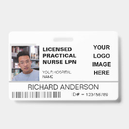 ライセンス付き実用ナース写真ID病院ロゴ バッジ