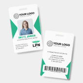 ライセンス供与された実用的なナースLPNロゴの写真とバーコード バッジ (表裏)