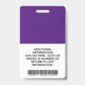 ライセンス供与された実用的なナースLPN紫の医療写真 バッジ (裏面)