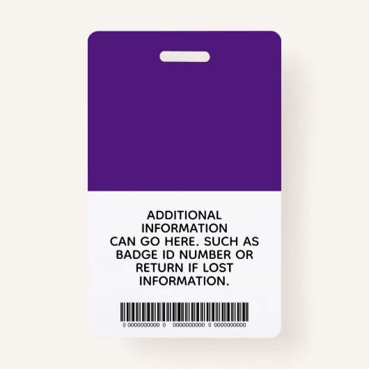 ライセンス供与された実用的なナースLPN紫の医療写真 バッジ (裏面)