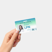 ライセンス実務看護師LPN 現代的な青い写真付きIDカード バッジ (手持ち)