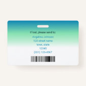 ライセンス実用ナースLPNモダンブルーフォトID バッジ (裏面)