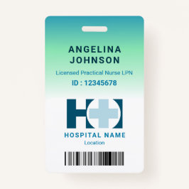 ライセンス対象ナースLNPブルーグリーン名ID バッジ