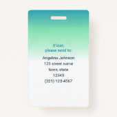 ライセンス対象ナースLNPブルーグリーン名ID バッジ (裏面)