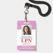 ライセンモダンス付き実用ナース写真ID バッジ (ストラップ付き表面)