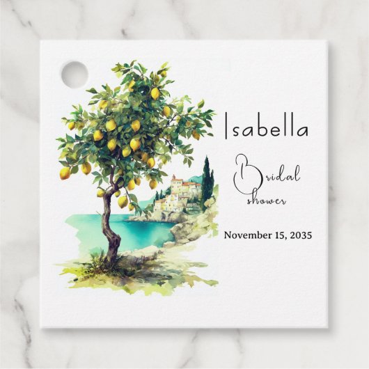 ライタリアンドルチェヴィータブライダルシャワー フェイバータグ (正面)