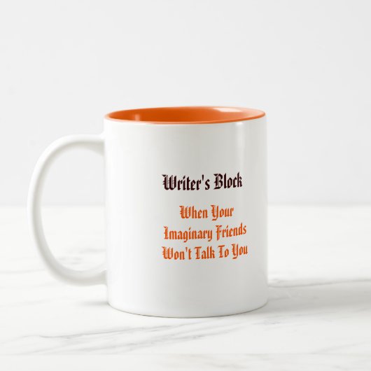 ライターおもしろいブロック引用文ユーモア茶コーヒーマグ ツートーンマグカップ (左)