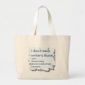 ライターが言い訳をブロック ラージトートバッグ (正面)