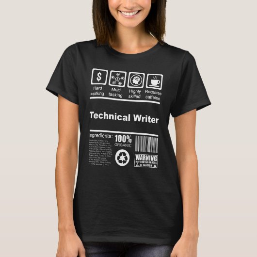 ライターのための栄養学的な事実 Tシャツ (正面)