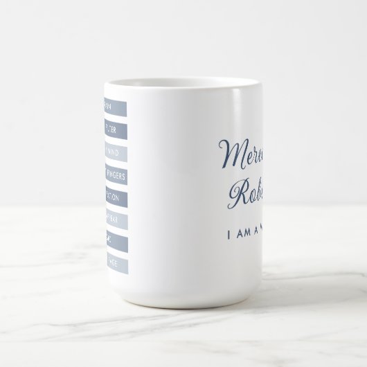 ライターのための青い詩の色合パーソナライズされたい コーヒーマグカップ (中央)