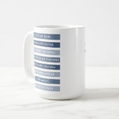 ライターのための青い詩の色合パーソナライズされたい コーヒーマグカップ (正面左)