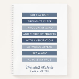 ライターのための青い詩の色合パーソナライズされたい ノートブック