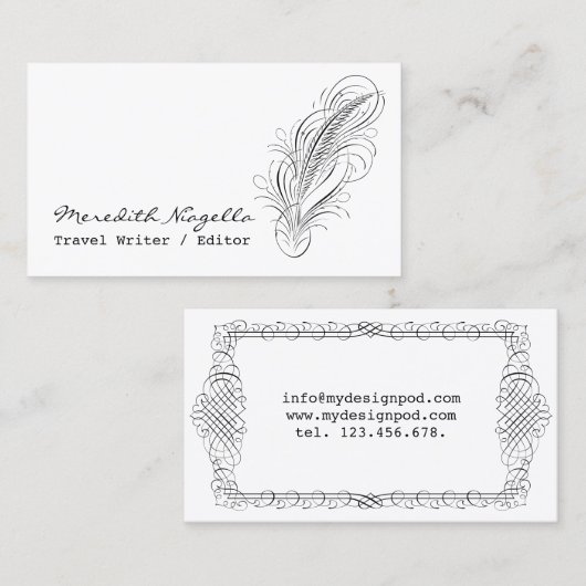 ライターのクイル作家名刺 名刺 (正面/裏面)