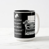 ライターの引用文ヴィンテージタイプライター ツートーンマグカップ (正面右)