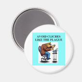 ライターや作家のためのCLICHEジョーク マグネット (正面/裏面)