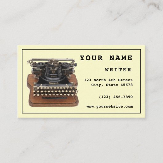 ライターアンティークタイプライターテンプレート 名刺 (正面)