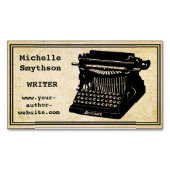 ライターアンティークタイプライター名とWebサイト マグネット名刺 (正面)