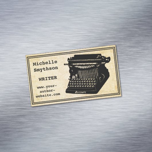 ライターアンティークタイプライター名とWebサイト マグネット名刺 (インサイチュ)
