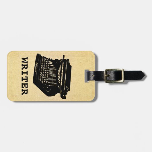 ライターアンティークタイプライター ラゲッジタグ (正面横)