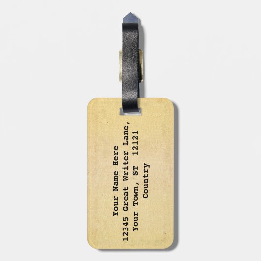 ライターアンティークタイプライター ラゲッジタグ (裏面縦)