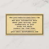 ライターアンティークタイプライター 名刺 (裏面)