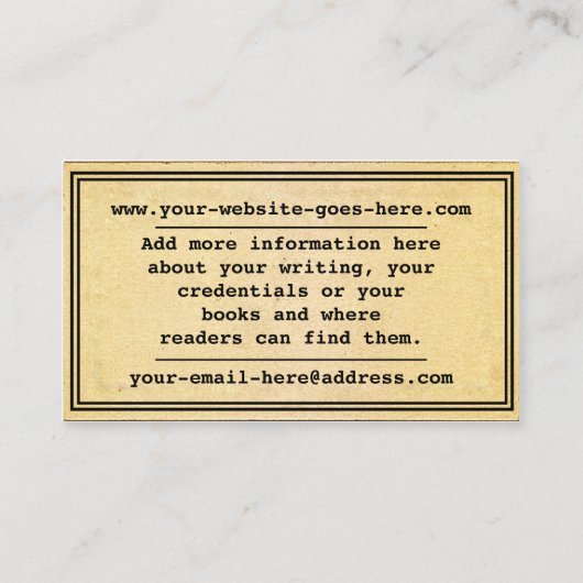 ライターアンティークタイプライター 名刺 (裏面)