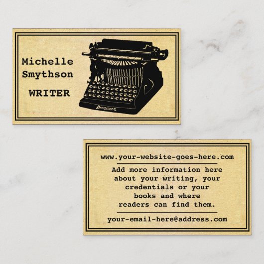 ライターアンティークタイプライター 名刺 (正面/裏面)