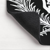 ライタースカルとクロスボーンズ白 マウスパッド (コーナー)