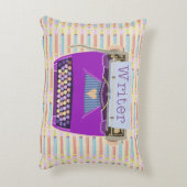 ライタータイプライターかわいいレトロモダンパープル アクセントクッション (裏面(縦))