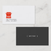 ライタータイプライターシンプルホワイトビジネスカード 名刺 (正面/裏面)